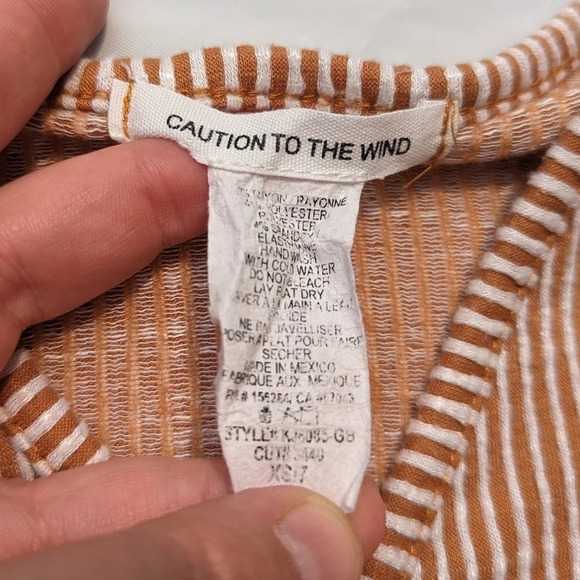 Caution to the Wind  Striped Faux Long Sleeve Wrap Top - Woman XS - Picture 3 of 4